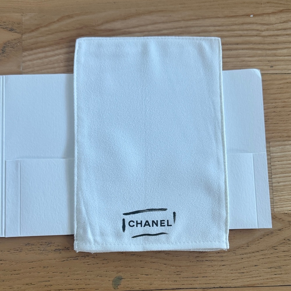 CHANEL White Fabric Pouch new